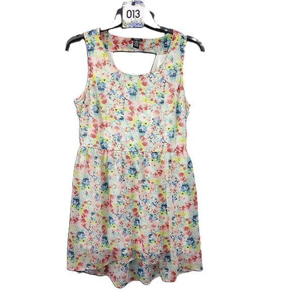 Rue 21 Juniors Mini Dress Size Large, Floral, Sleeveless Pullover, Lined, Spring - Picture 1 of 8